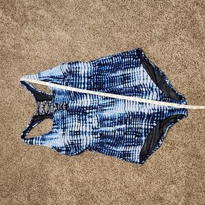 SPEEDO Knotted Crisscross One-Piece - Blue Tie Dye